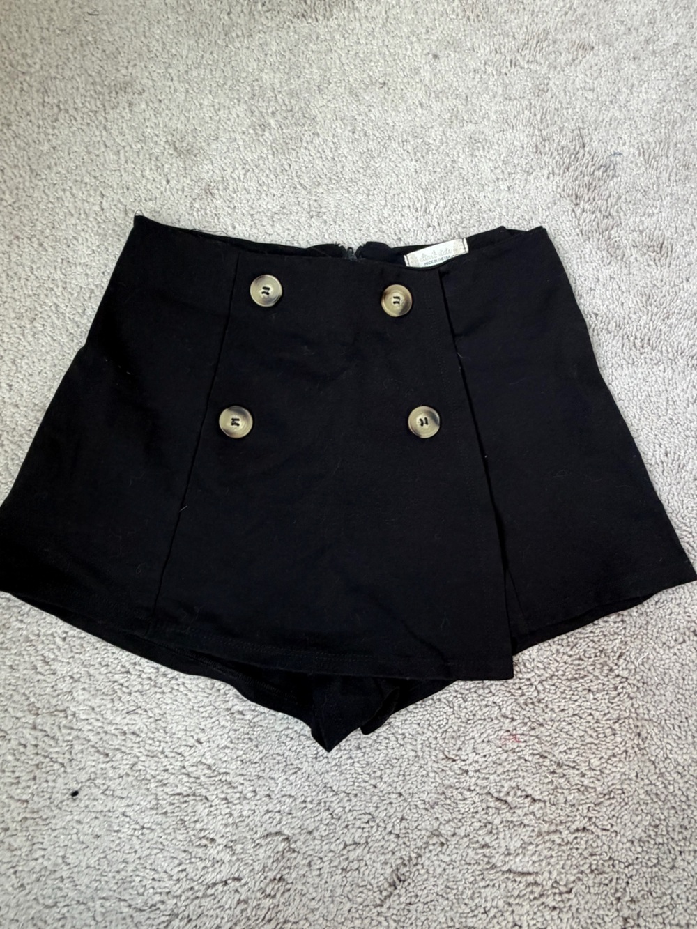 Altar’d State Black High-Waist skort with Double-Button Detail